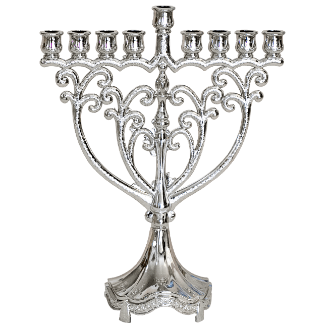 Small Silver Plated Hanukkah Menorah